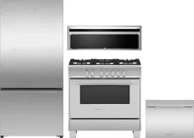 4 Piece Package Includes Refrigerator, Range, Hood And Dishwasher